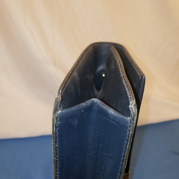 Vintage Blue Leather Top Handle Kelly Bag - Picture 6 of 12